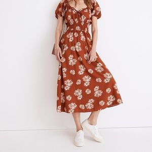 Madewell Linen-Blend Sophia Midi Dress